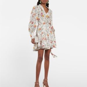 Zimmerman floral linen wrap mini dress